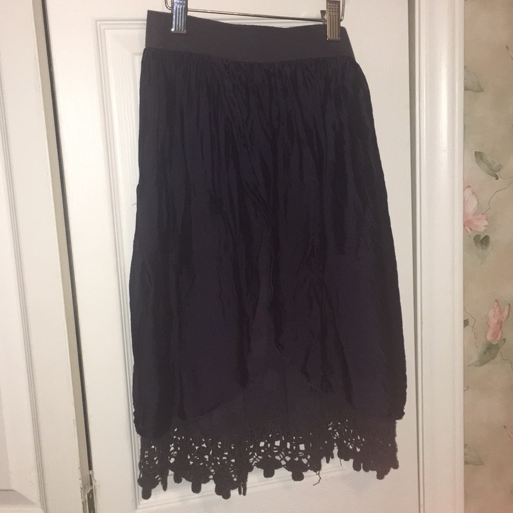 Navy Silk Italian skirt